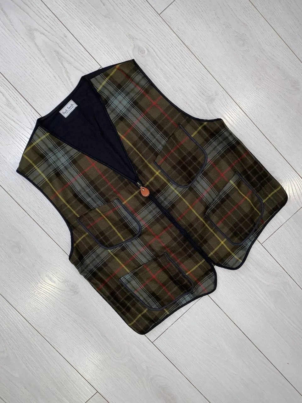 Paul Smith Mainline Mens Vintage Wool Tartan Check Vest Waistcoat Hunting Size L image 3