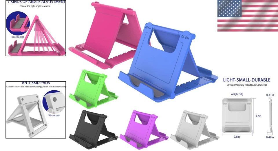 Soporte universal para teléfono celular de escritorio - multiángulo ajustable para 6 dispositivos Foto 2 de 4