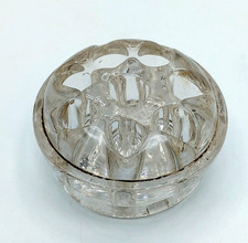 Vtg. Clear Glass Flower Frog 8 Holes 2 1/2" Top Diameter/2 1/8" Base Small Size