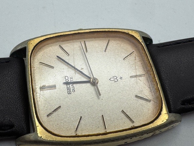 Vintage Men's Seiko Chariot 7830-5040 Tank Gold Tone … - Gem