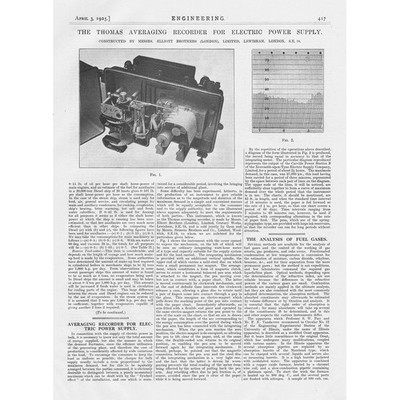 Thomas Durchschnittsrekorder für Stromversorgung Vintage Print 1925
