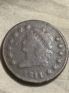 1811/0 CLASSIC HEAD LARGE CENT G/VG FULL DATE & LETTERING Very Good details