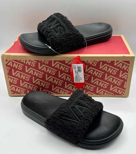 Vans La Costa Slide Mujer Talla 6 Slide On Sherpa True Black Nuevo En Caja