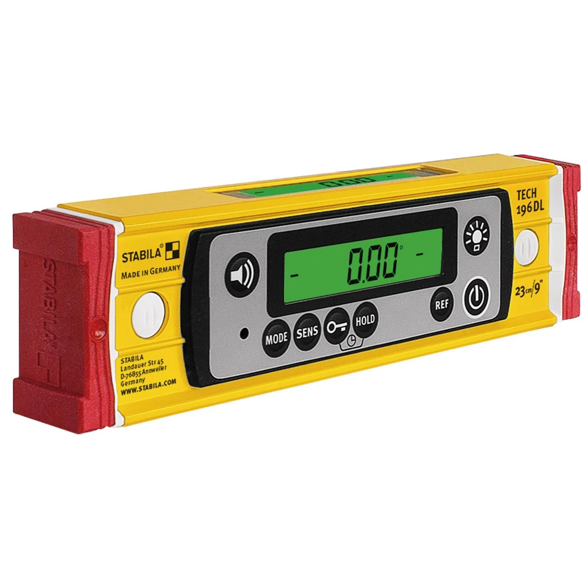 STABILA TECH 196 DL Nivel de Espíritu Digital Impermeable con Bolsa 23cm 19831