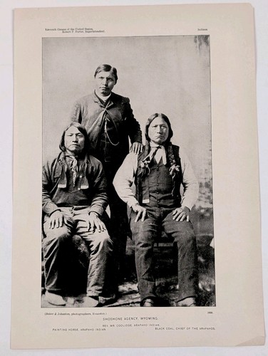 1890 Arapahoe Indians - Shoshone Agency WYOMING Native Americans Printed Photo