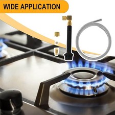 1x Juego de quemadores piloto de hierro fundido con manguera de gas de 36 pulgadas y accesorios de conexión