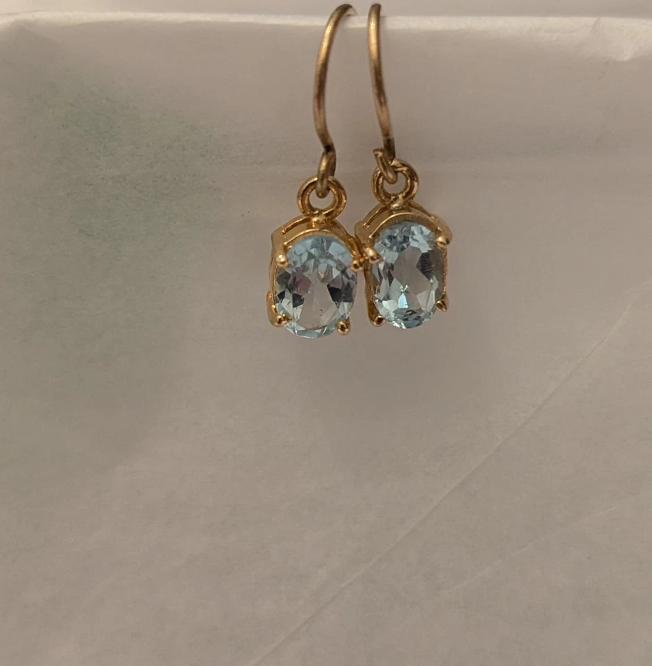 blue topaz dangle earrings - Image 3 of 4