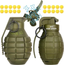 2Pcs Toy Hand Grenade for Tactical Game with 20 Round Ammo Model Battle Fake... 