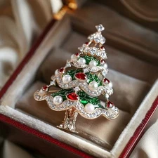Vintage Crystal Baroque  Tree Brooch Pin Jewelry Gift Accessories New year