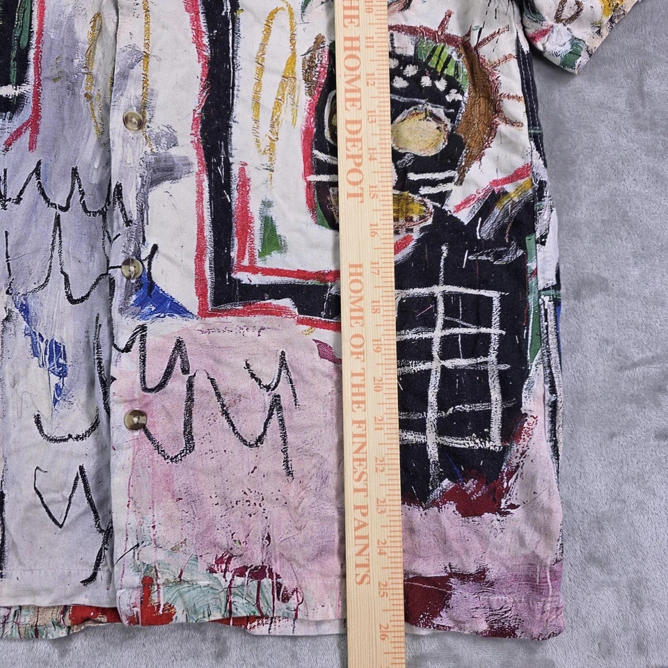 Camisa Jean-Michel Basquiat de algodón para hombre mediana multicolor impresión artística campamento Foto 2 de 4