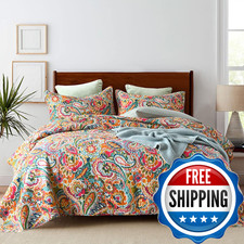 Visimisi Cotton Bedspread Quilt Sets Reversible Bedding Coverlet Sets Comforter