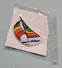 Vintage 80’s Puffy Sticker Colorful Sailboat C-P Inc. 1980’s NEW Old Stock