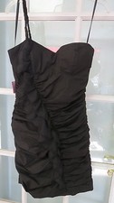 Medium sexy black mini dress ladies womens shoulder strap M fitted Urban Vibe