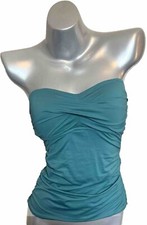 Anne Cole Twist Front Bandeau Tankini Swimsuit Top Size Small Emerald Green NWOT