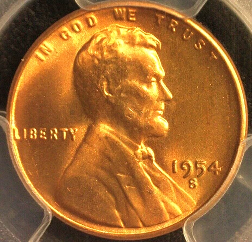 1954 S Lincoln Wheat Cent Penny Coin PCGS MS66 RD - FREE SHIPPING