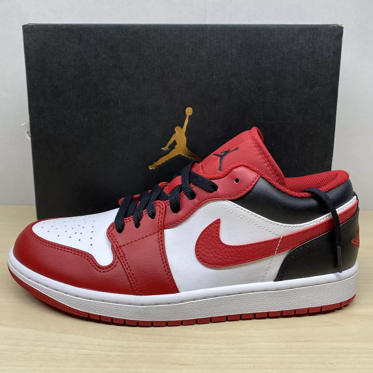 Nike Air Jordan 1 Low Shoes Bulls White Gym Red Black 553558 163