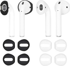 Soft Rubber Ear Tips Earbud Holder Cover 4 Pair White  Black