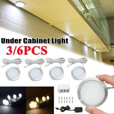 3/6 PCS Mains LED Under Cabinet Lights Kitchen Closet Recessed Spotlight Counter