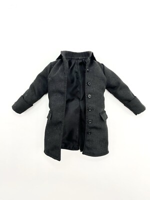 Mezco One:12 Bartholomew Vex - Black Frock Trench Coat 1:12 Scale Fodder