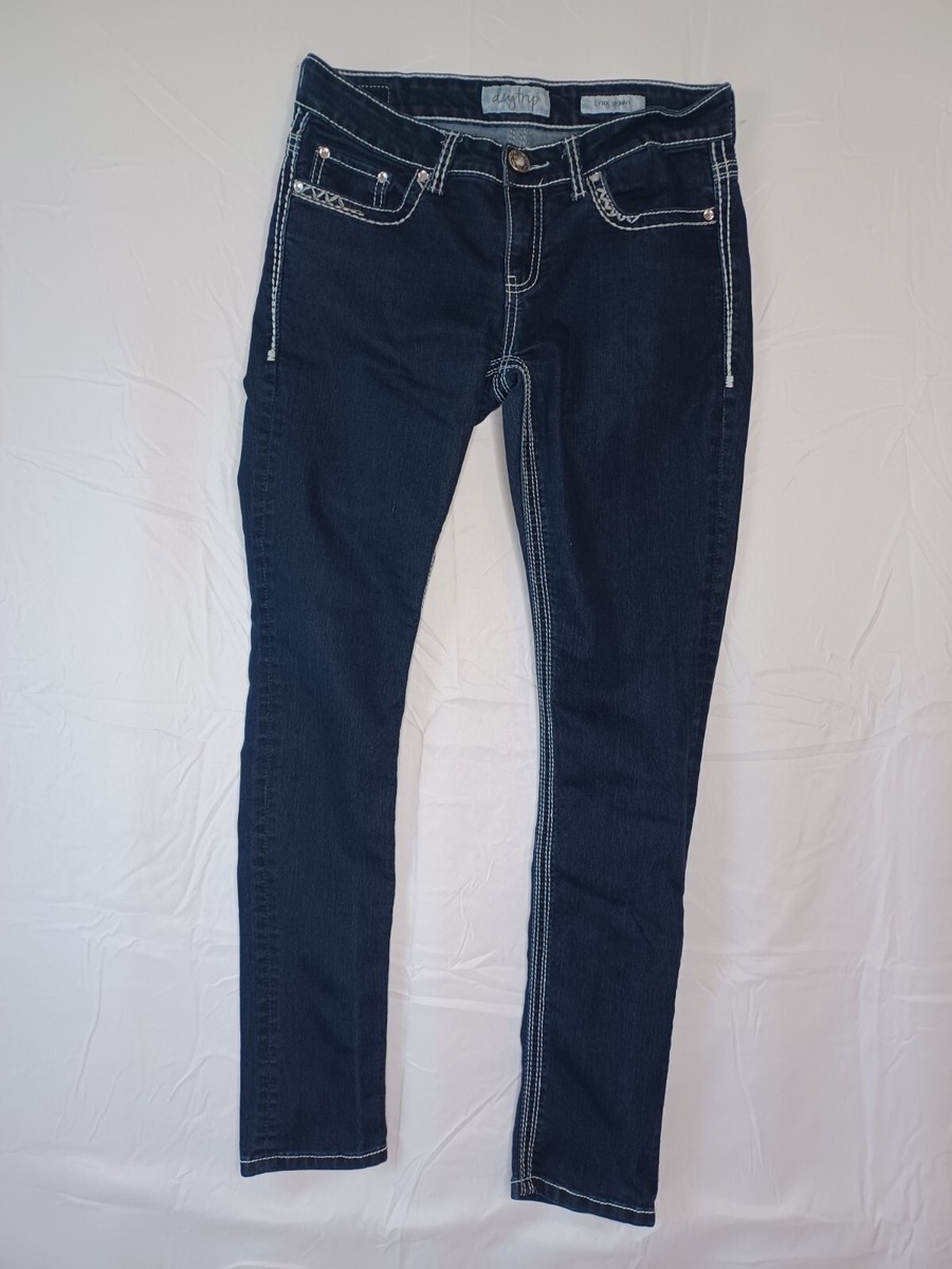 Daytrip Lynx Skinny Jeans Womens 30L Blue Dark Wash Denim Cotton Blend Low  Rise