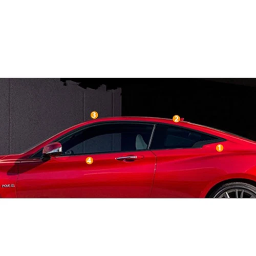 8X Gloss Black Window Strip Moulding Seal Belt Trim For Infiniti Q60 2017-2022 - Picture 4 of 5