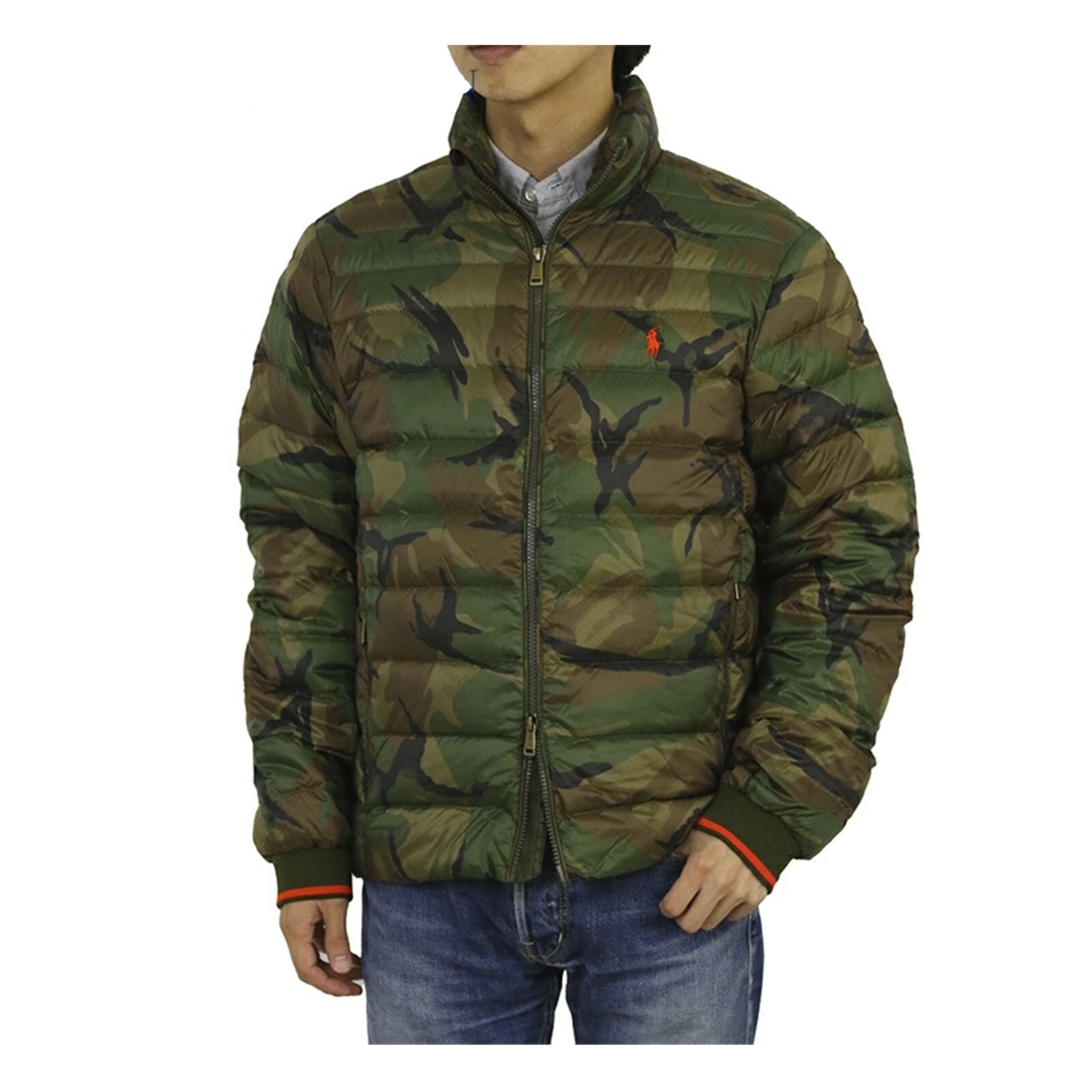 Пуховик Polo Ralph Lauren - Камуфляжный, оранжевого цвета