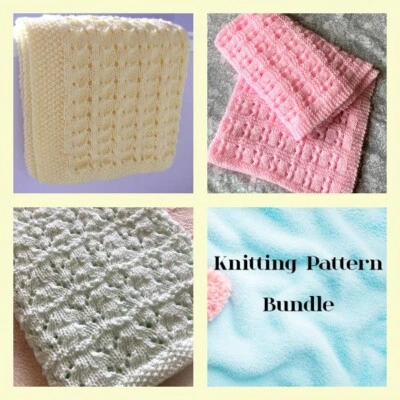 DAISY GRAY KNITS Knitting Pattern Bundle ~ 3 Baby Blanket Patterns ~ Lacy Designs ~Printed Copies