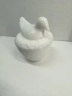 AVON White Milk Glass Chicken Hen on Nest dish sugar bowl candle insert 5 x 4