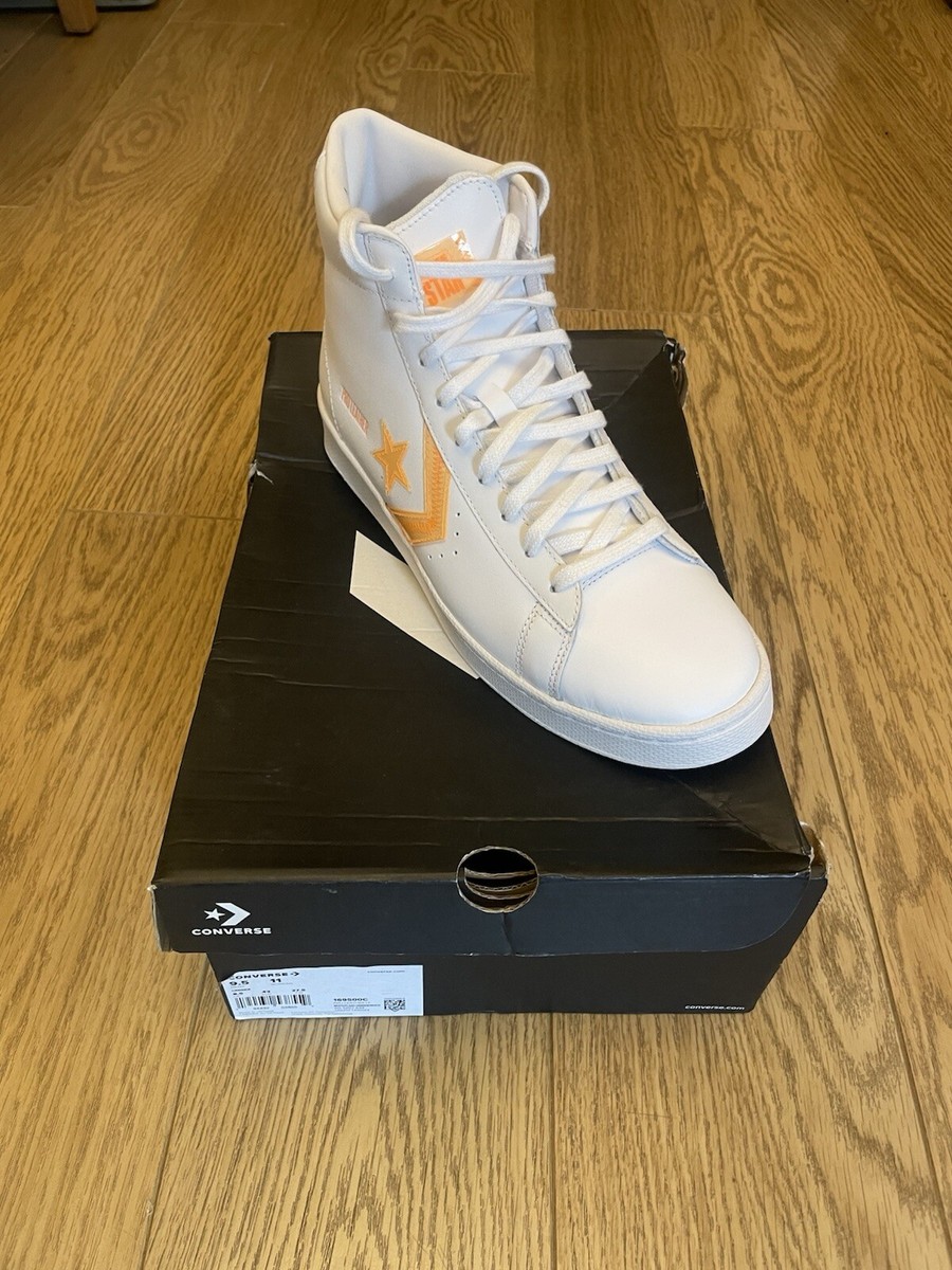 Converse High Tops Pro Leather Size Uk White Orange