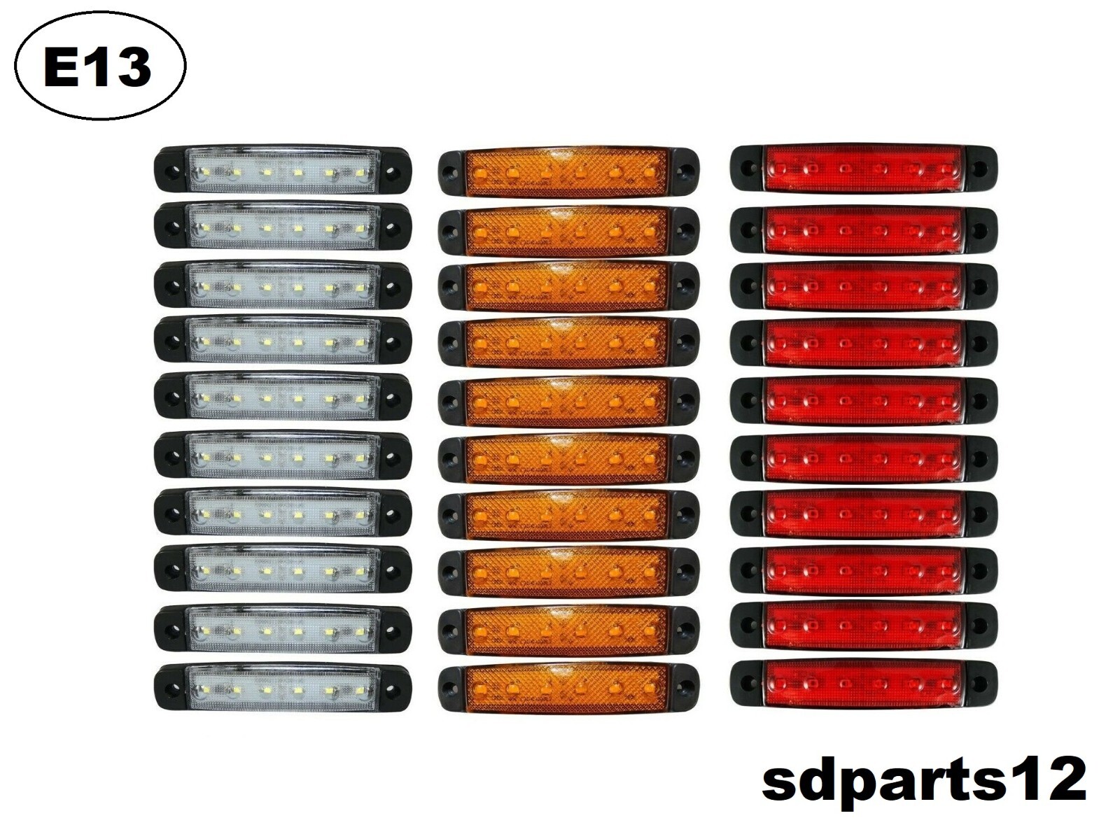 Feux de gabarit LED 24V durables en polycarbonate pour châssis VOLVO DAF