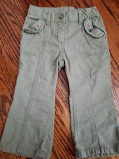 Janie and Jack Pants 18-24 green pants with flowers