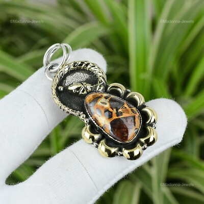 Gift For Women Pendant Snake 925 Sterling Silver Natural Bauxite Gemstone 