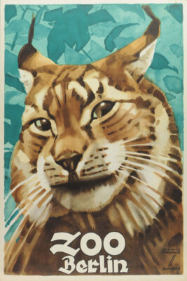 Zoo Berlin 1920s Vintage Cat Advertising Wild Animal Wall Art - POSTER 20''x30''