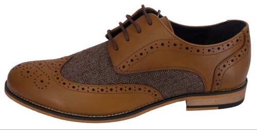 House of Cavani Mens Tan Herringbone 