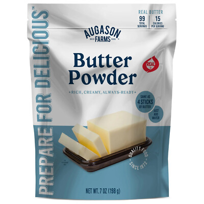 Augason Farms Butter Powder Resealable Pouch, Dehydrated Emergency Food Storage