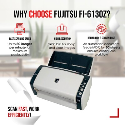 ESCÁNER A COLOR Dúplex Fujitsu FI-6130Z NUEVOS Rodillos Bandejas