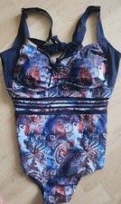 Women's Plus Swimsuit 2XL Paisley Print Ruched Bow Knot One Piece NEW