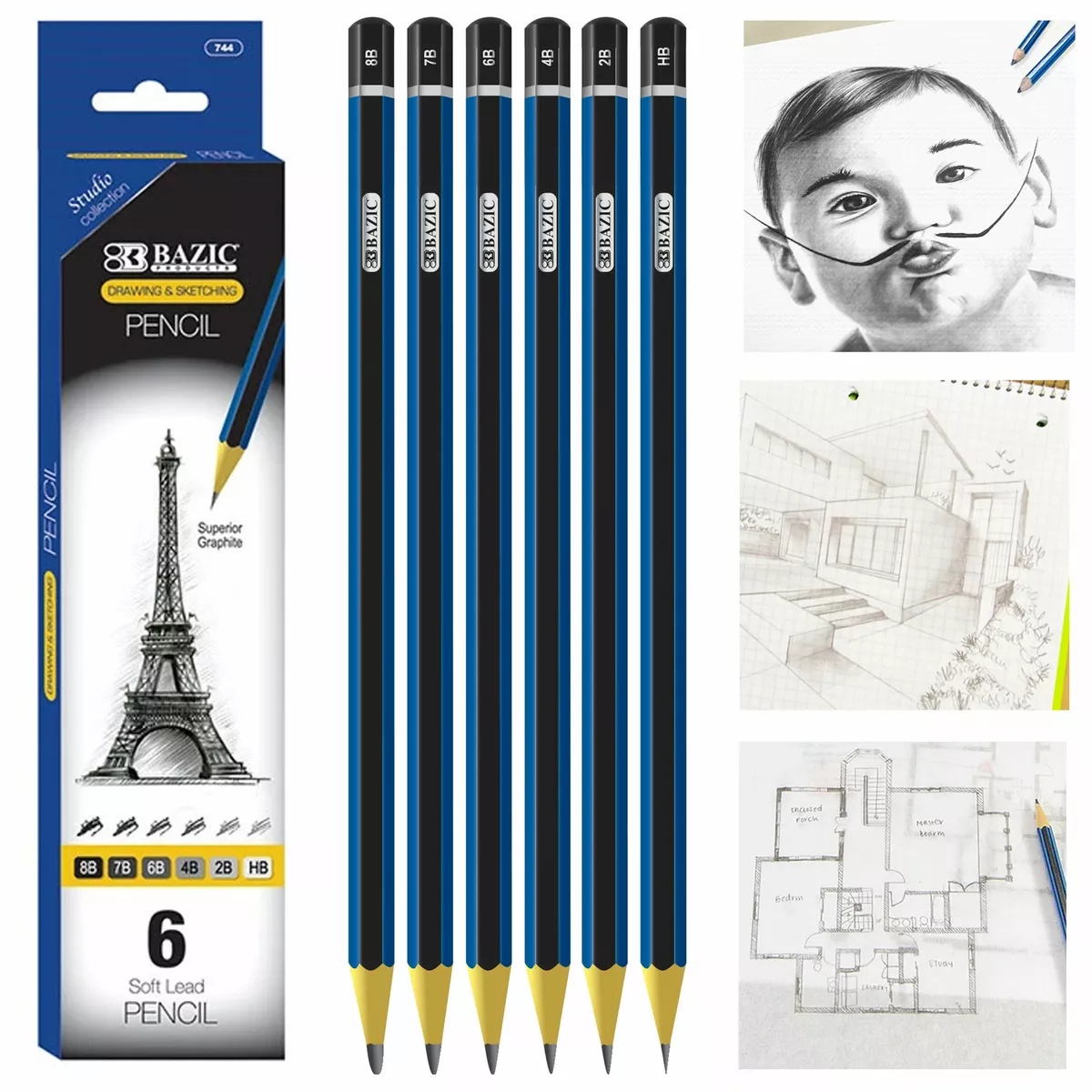 H&B Sketching Pencils Set Drawing and Sketch Kit (48-Piece)