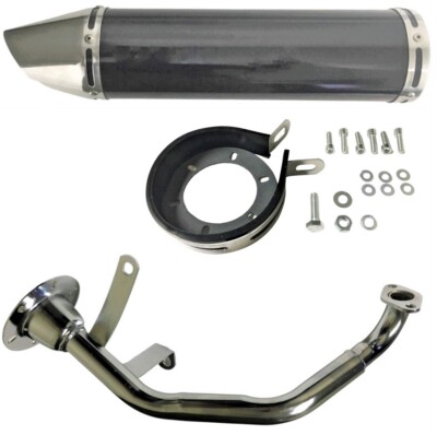 Fits Jonway Gator 150, 150-SST  Scooter High Performance Exhaust - Black