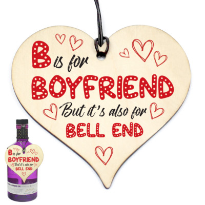 #904 Lustiges VALENTINSTAG / GEBURTSTAG für Ihn Holz Herz Geschenk für Freund Andenken