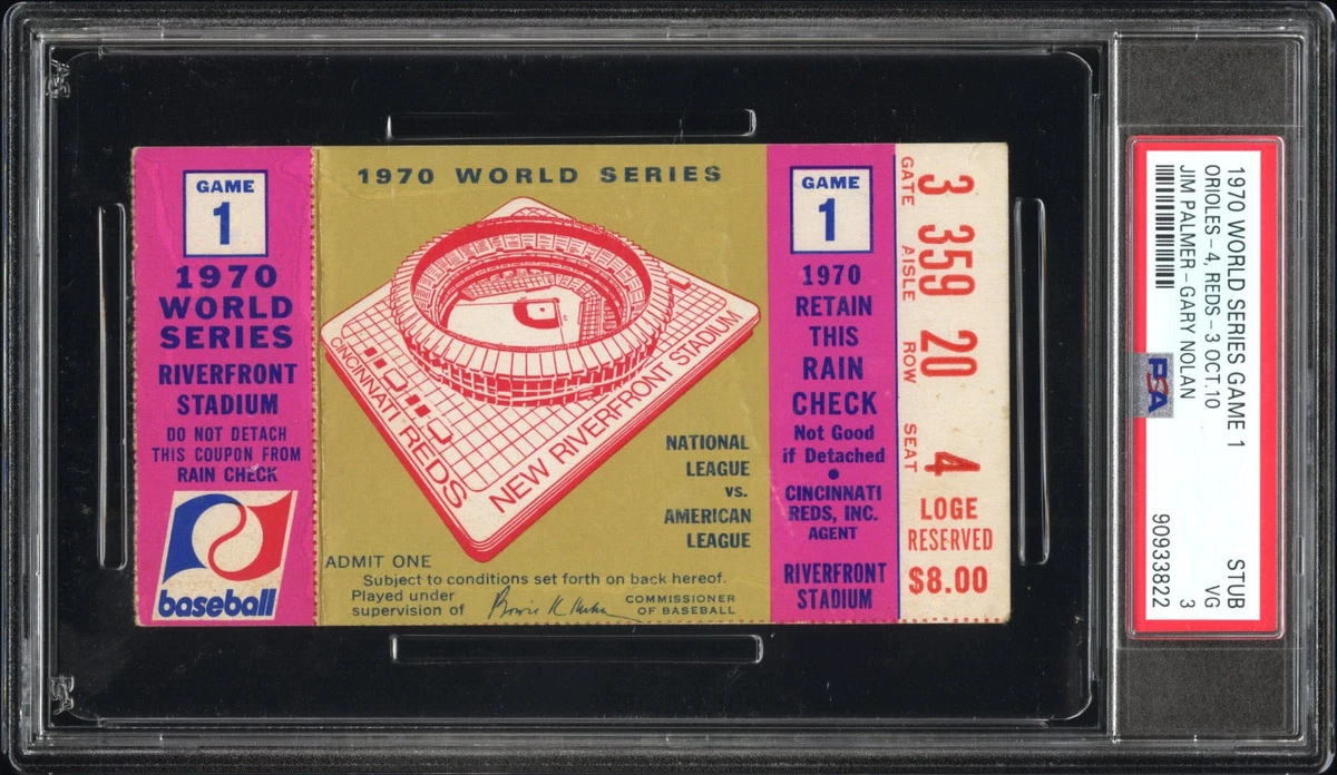 Baltimore Orioles Baseball 1970 Vintage Sports Ticket Stubs for