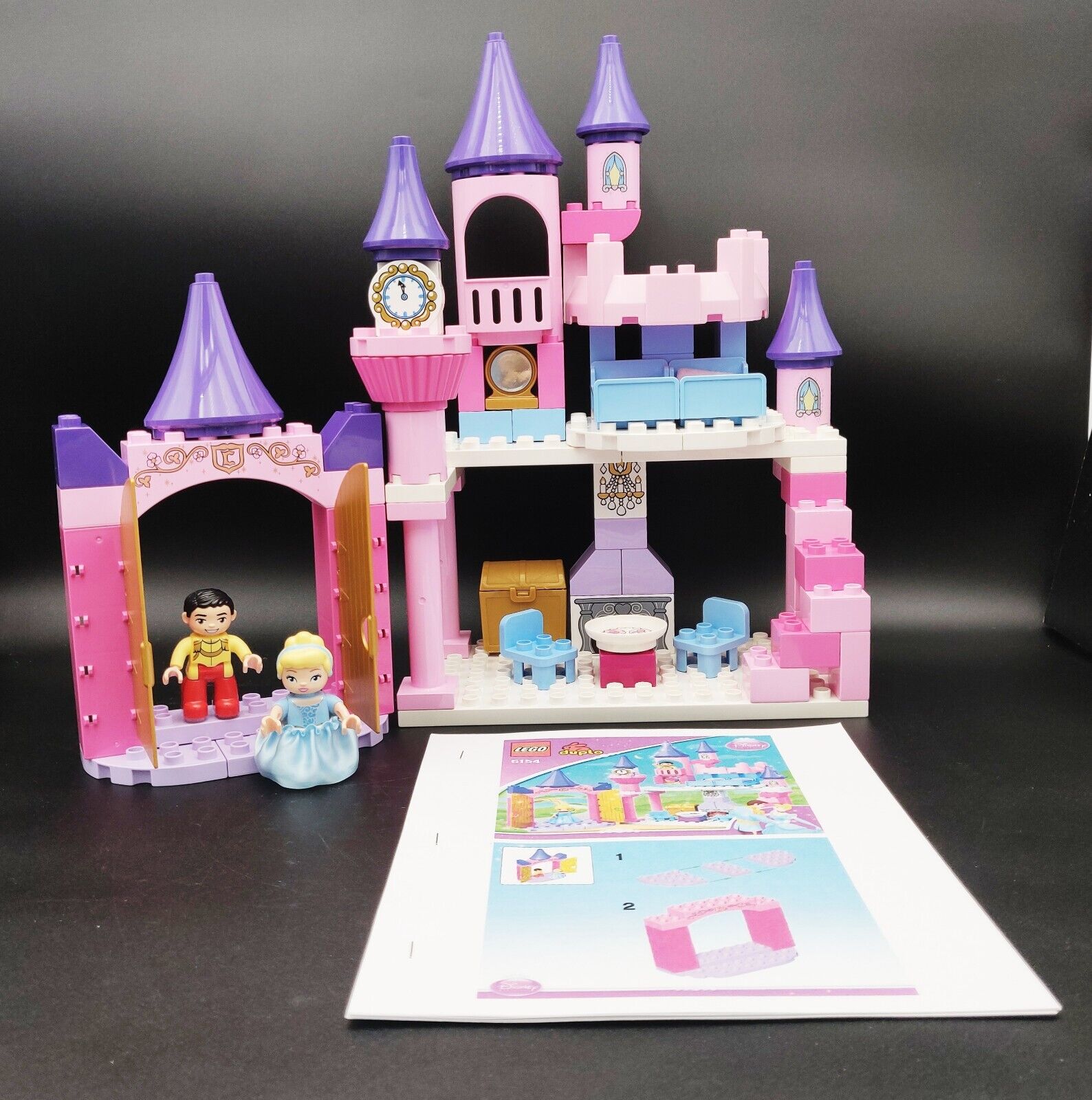 Lego Duplo 6154 Cinderella's Castle -100% COMPLETE w/ BLANKETS & Copy of  Manual
