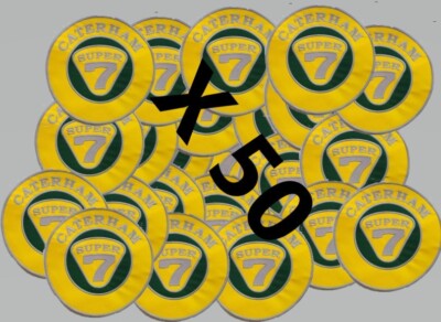50 X Super 7 Caterham Patch Iron-On or Sew-On Patch Diameter Approx 3,15'' (Inch)