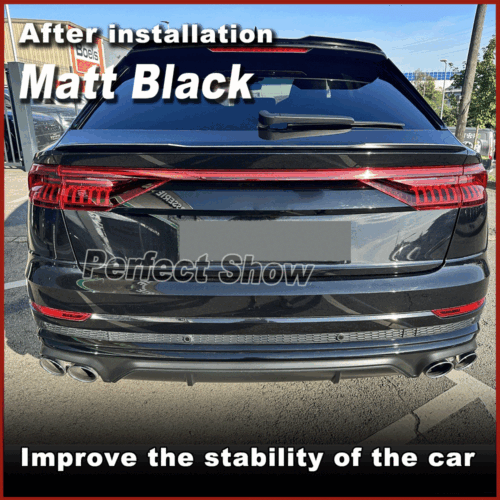 Difusor trasero negro para Audi Q8 SQ8 2019-22 parachoques trasero con embellecedores de amortiguación - Imagen 2 de 14