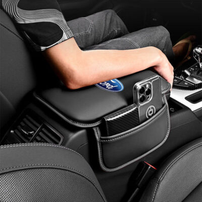 Car Armrest Cushion Cover Center Console Box Pad Mat with Pocket for Ford New