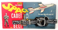Tom Corbett Official Space Cadet Belt by Yale Vtg 1950's Space Toy Rocket Card