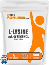 BulkSupplements.com L-Lysine Powder - Lysine Supplement, Essential Amino Acid