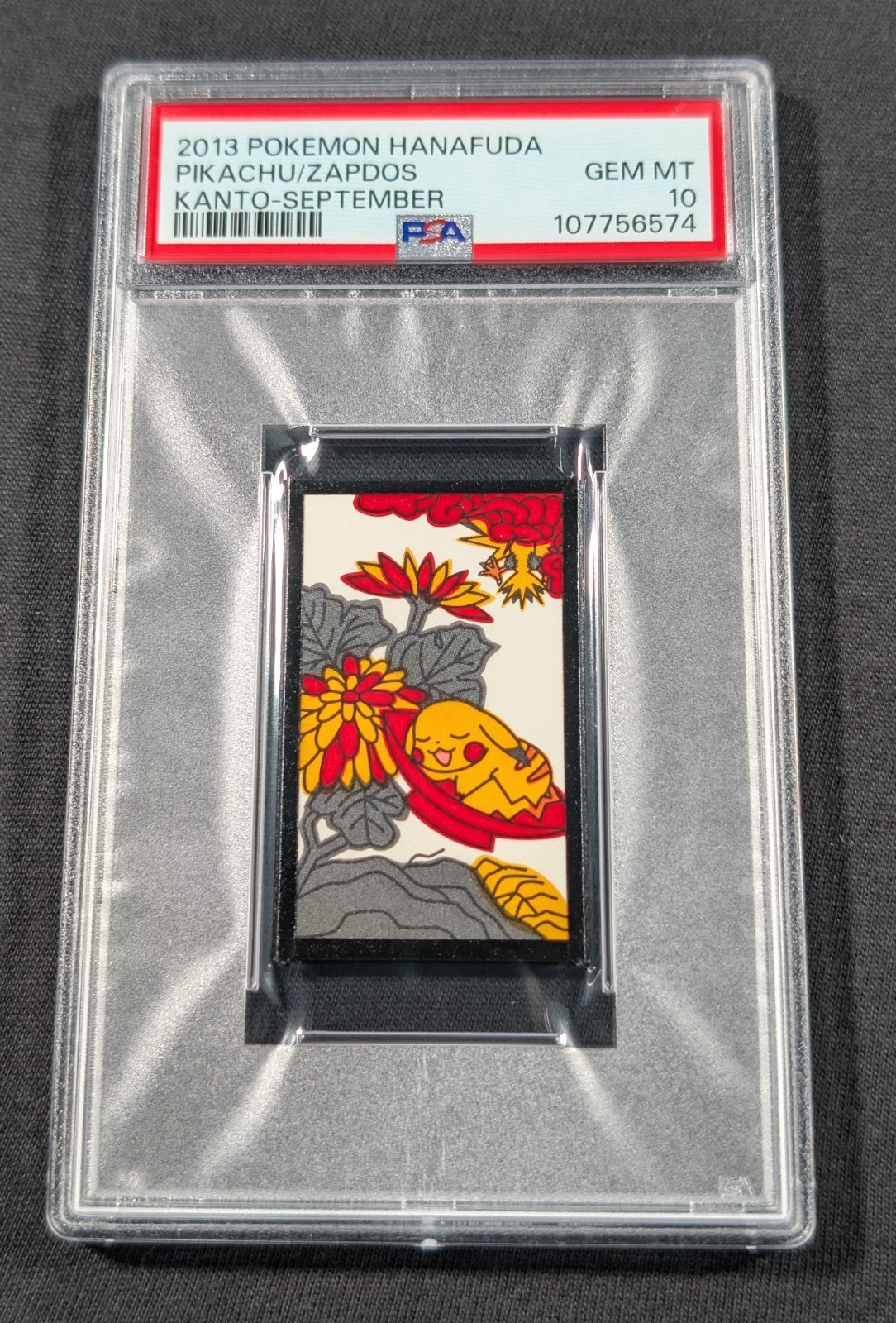 2013 Pokemon Hanafuda Pikachu Zapdos PSA 10 GEM MINT Kanto September