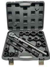 Kraftwelle 3/4 Zoll Steckschlüssel Teleskop Ratschen Set 16-teilig 19-50mm 6Kant