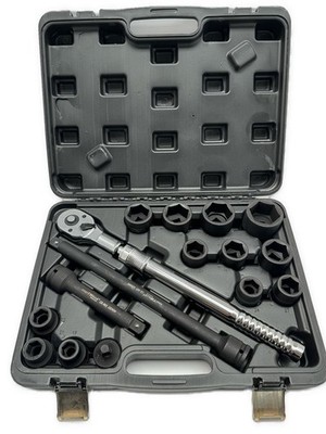 Kraftwelle 3/4 Zoll Steckschlüssel Teleskop Ratschen Set 16-teilig 19-50mm 6Kant
